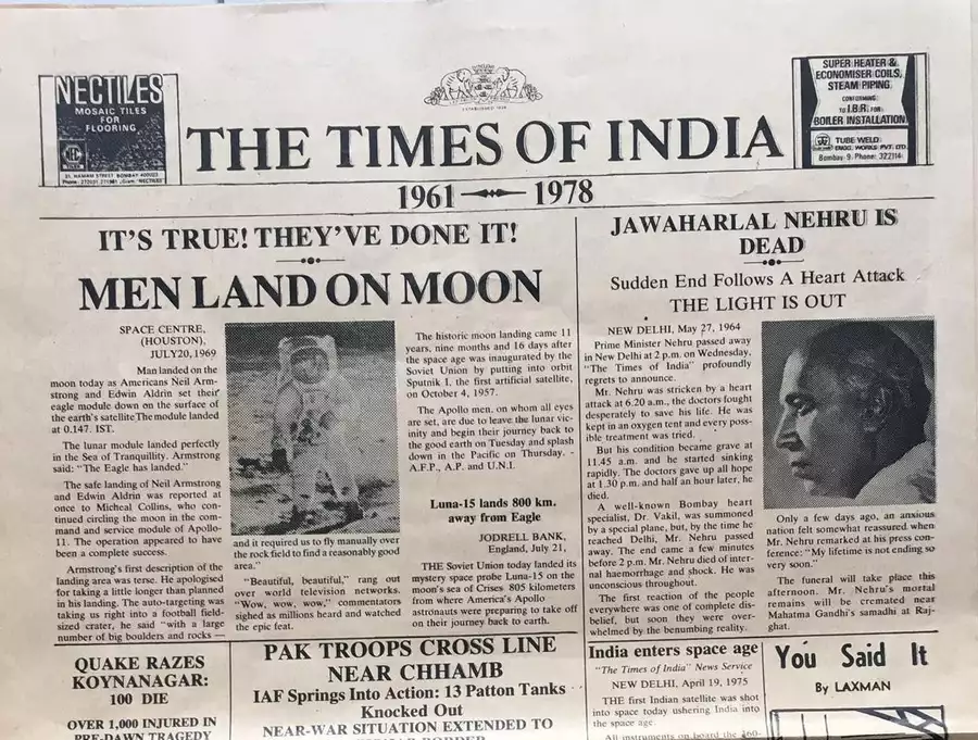 Jawaharlal Nehru Is Dead: Men Land on Moon