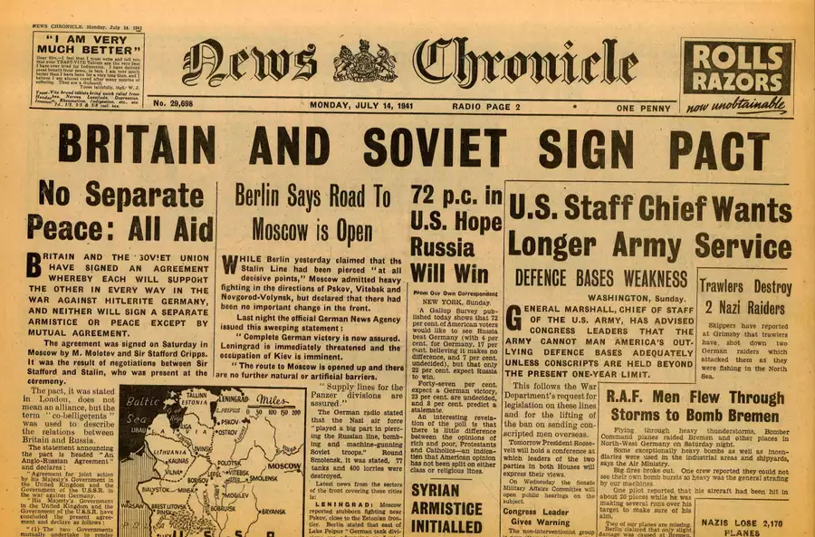 Britain and Soviet Sign Pact