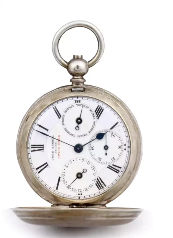 John Barrel Locle Calendar Pocket Watch