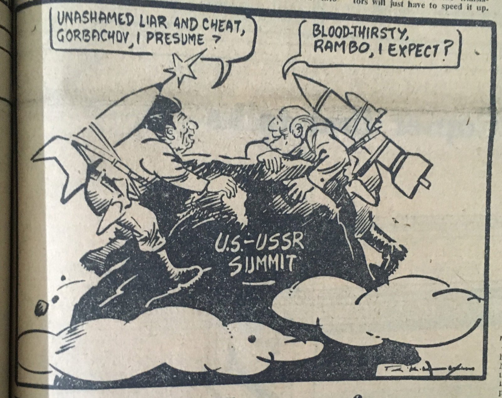 U.S.-USSR-Summit-Gorbachev-Reagan U.S.-USSR Summit: Gorbachev & Reagan by R.K. Laxman