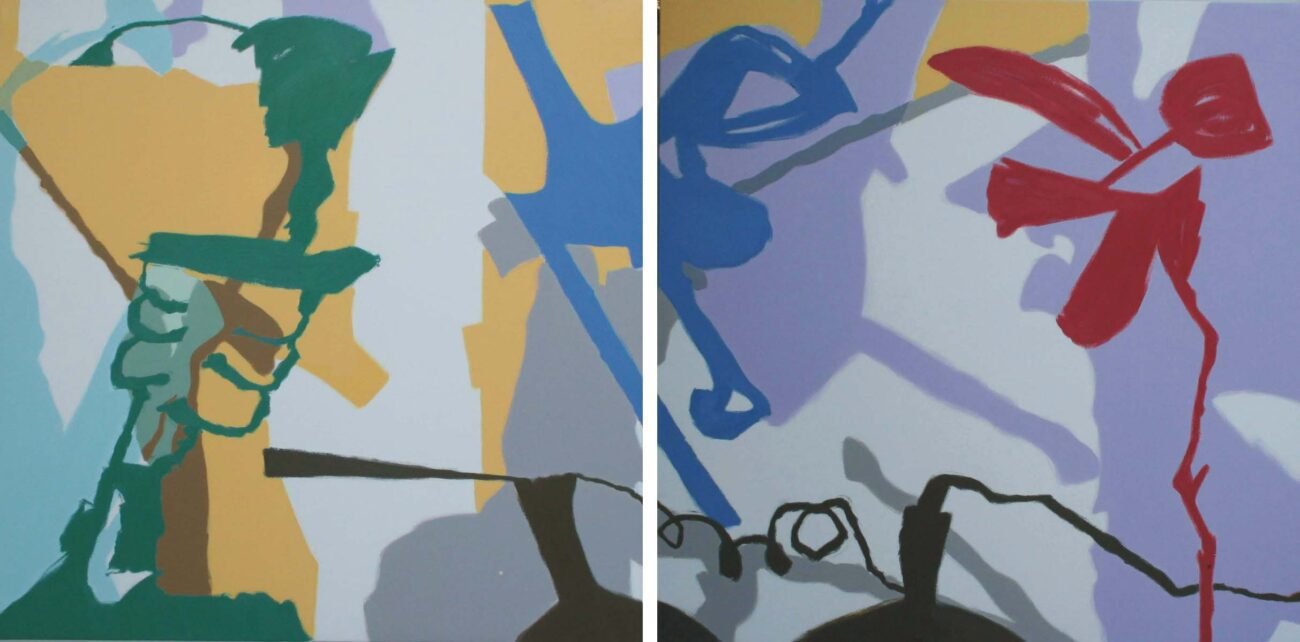 KIS - 10,4_x8_ ft., Dyptich, Oil on Canvas,Untitled, 2007, Buyback-Sukumar patel